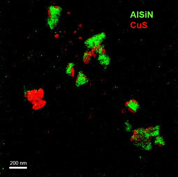 Figure 1: EF-TEM map displaying co-precipitation of nitrides and sulphides Figure 1: EF-TEM map displaying co-precipitation of nitrides and sulphides