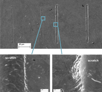 Wear tracks in a pearlitic steel: study of cementite lamellae and ferrite matrix deformation Wear tracks in a pearlitic steel: study of cementite lamellae and ferrite matrix deformation