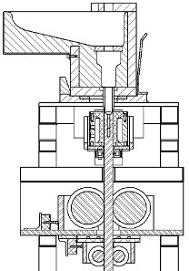 Technical drawing of a strip-casting tundish for the in-situ production of High Modulus Steels by filler injection