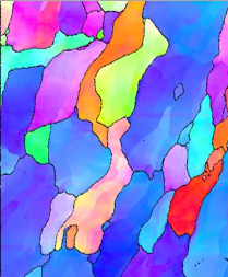 EBSD micrograph of Fe-28Al produced by SLM EBSD micrograph of Fe-28Al produced by SLM