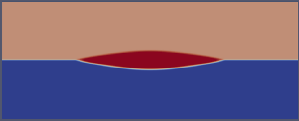 Phase field simulation of melting along an overheated dry grain boundary.