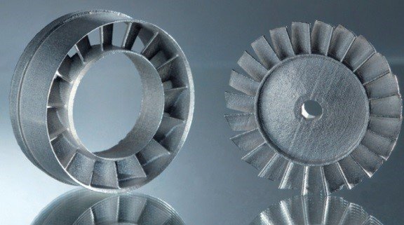 Examples of turbine parts produced by Laser Additive Manufacturing.