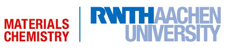 Logo of RWTH Aachen University and Materials Chemistry.