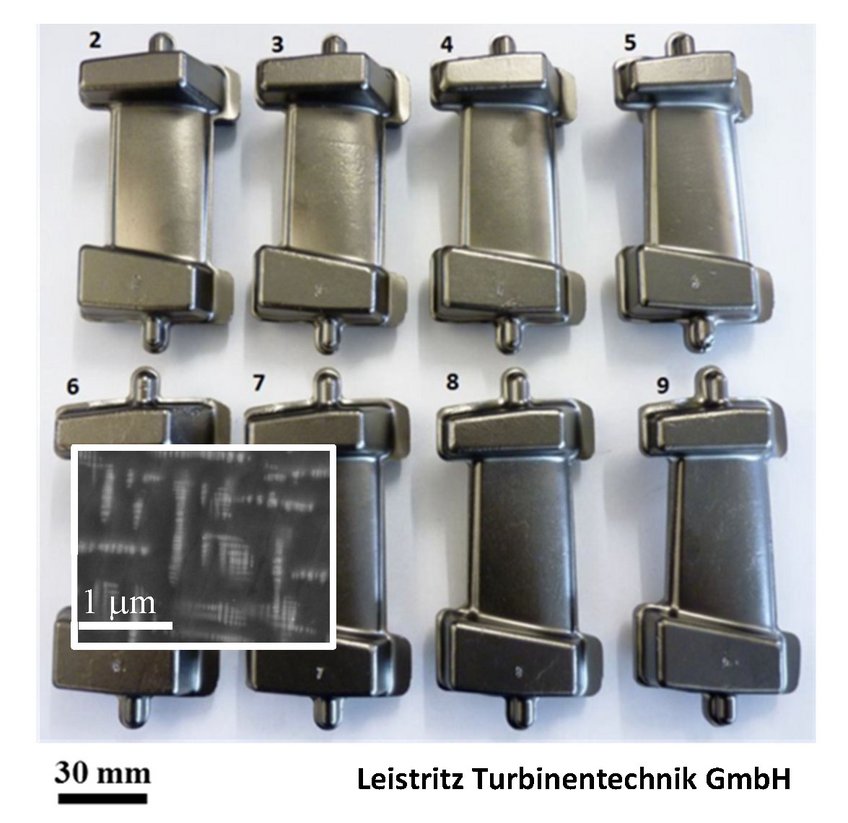 Geschmiedete Fe-Al-Ta-Kompressorschaufeln mit kohärentem Gefüge Geschmiedete Fe-Al-Ta-Kompressorschaufeln mit kohärentem Gefüge