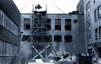Ein Bild von den Wiederaufbau-arbeiten im Januar 1949. Ein Bild von den Wiederaufbau-arbeiten im Januar 1949.