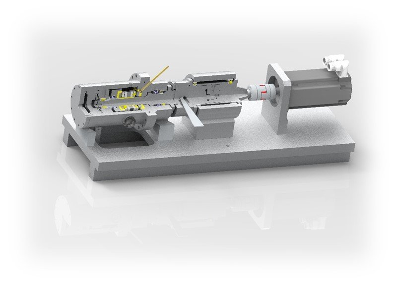 Rolling contact fatigue device that enables testing the susceptibility of self-cast bearing alloys to white etching cracks.