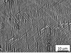Example of an aligned microstructure of a Ti-Al-Nb alloy.