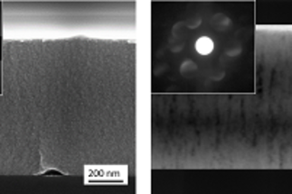 Novel nanostructured ZrCu thin film metallic glasses with superior mechanical properties and thermal stability