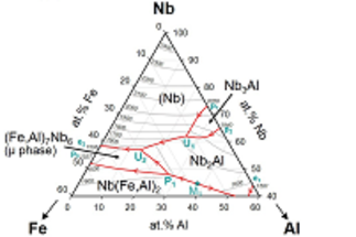 Solidification and phase relations in Nb-based Nb-Al-Fe alloys