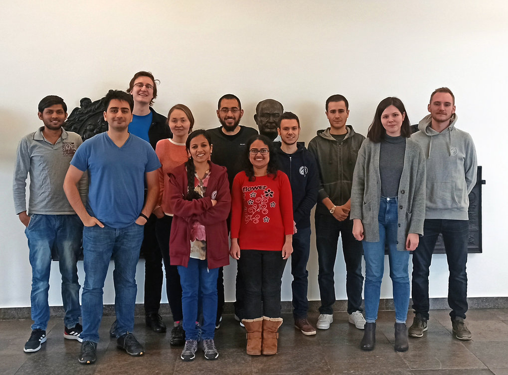 The PhD Representatives of the Max-Planck-Institut für Eisenforschung (from left): Vivek Devulalpalli, Saba, Lekshmi Sreekala, Viswanadth Gowtham, Reza Hosseinabadi. Missing in the photo are: Thomas Gänsler and Prithiv Thoudden-Sukumar.