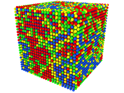 Short-range order is studied for disordered multicomponent alloys (sketched above).