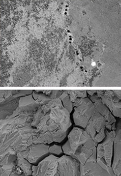Corroded through hydrogen: In hydrogen embrittlement, the element perforates metals so that cracks form very quickly and the material breaks. If hydrogen, whose tiny molecules penetrate many materials, is increasingly used in the future, this form of corrosion could become an even greater problem.