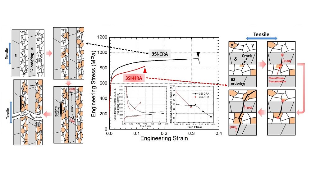 Damage and fracture mechanisms in multiphase medium Mn steels