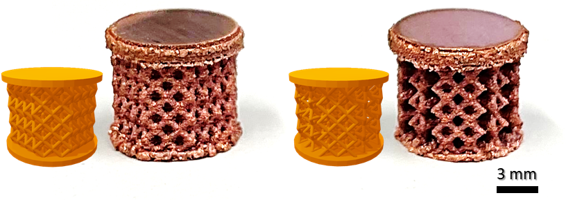 3-dimensional truss lattice copper structures built using LPBF