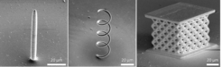 Additively micromanufactured copper micropillar, microsprings and microlattice
