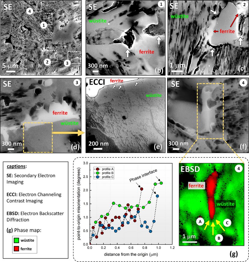 Figure: The role of microstructure in green steel making: Direct reduction of hematite iron ores with hydrogen at 700°C. Figure: The role of microstructure in green steel making: Direct reduction of hematite iron ores with hydrogen at 700°C.