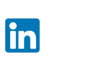Icon of LinkedIn: blue rectangle with white text "in"