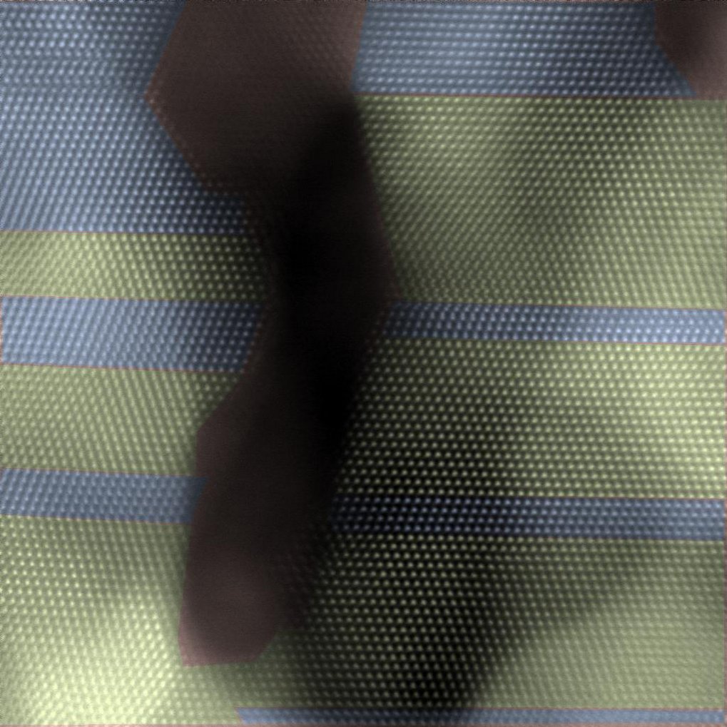 Crystallographic segmentation of an STEM-HAADF image of Pd nanoparticles, highlighting the twin domains. Crystallographic segmentation of an STEM-HAADF image of Pd nanoparticles, highlighting the twin domains.