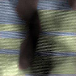 Crystallographic segmentation of an STEM-HAADF image of Pd nanoparticles, highlighting the twin domains.