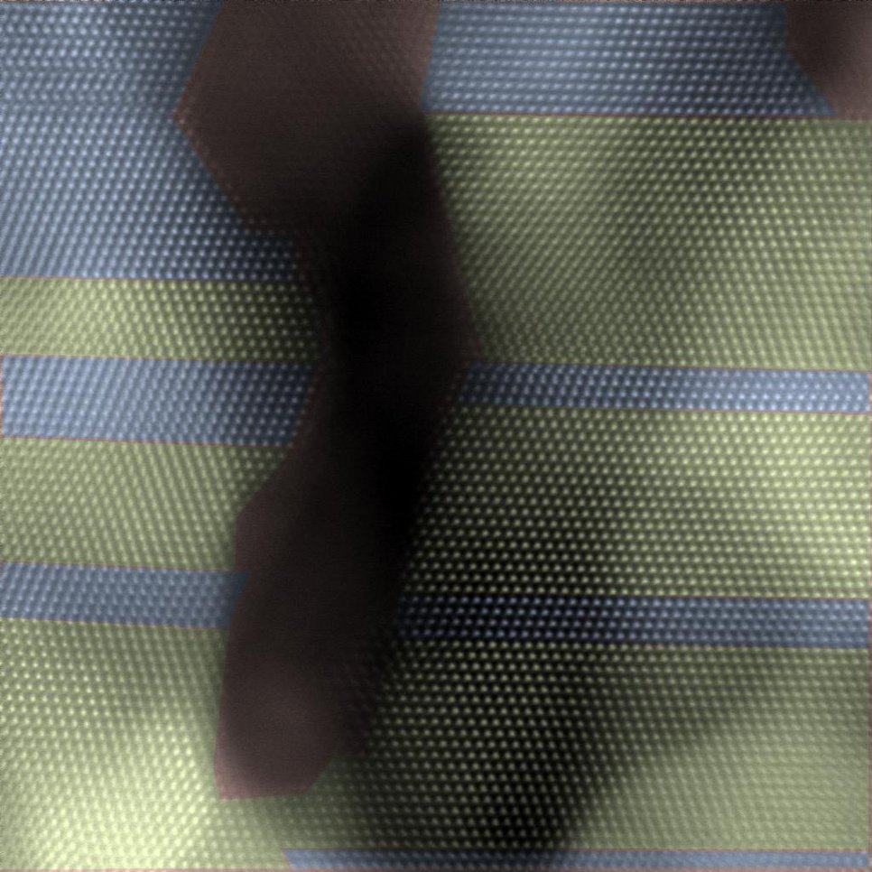 Crystallographic segmentation of an STEM-HAADF image of Pd nanoparticles, highlighting the twin domains.