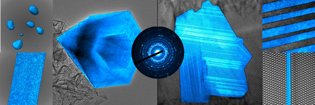 Blaue geometrische Formen auf strukturierten Hintergründen. 