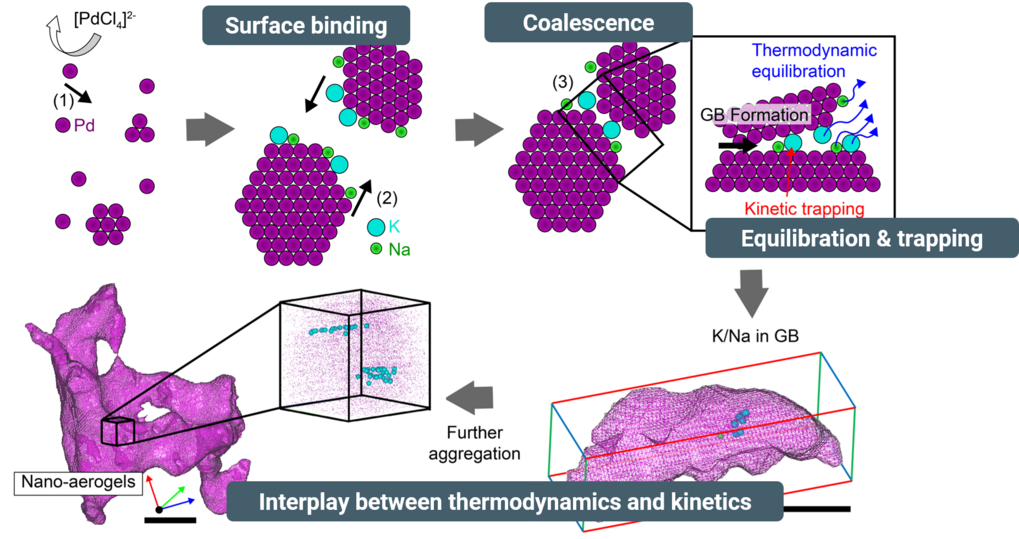 Mechanismus der Bildung von Nanopartikeln während der Synthese und Einbau von Verunreinigungen in Korngrenzen. Mechanismus der Bildung von Nanopartikeln während der Synthese und Einbau von Verunreinigungen in Korngrenzen.