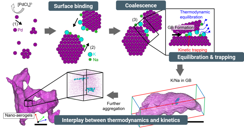 Mechanismus der Bildung von Nanopartikeln während der Synthese und Einbau von Verunreinigungen in Korngrenzen. Mechanismus der Bildung von Nanopartikeln während der Synthese und Einbau von Verunreinigungen in Korngrenzen.