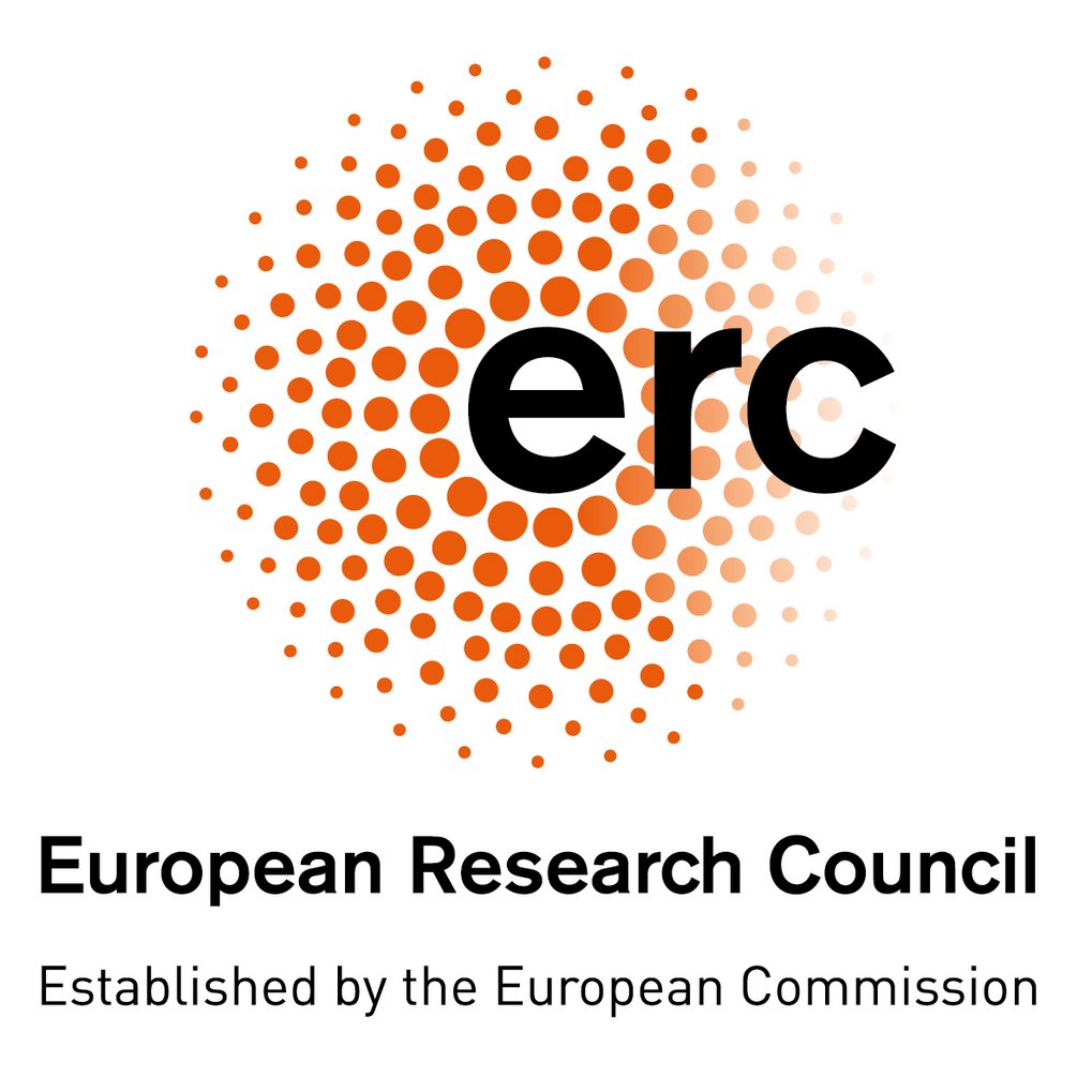 ERC logo with orange dots and text.
