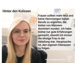 Sabrina Makowski ist seit April 2022 als Fachinfirmatikerin für Systemintegration am MPIE. Sie schätzt die flachen Hierarchien.