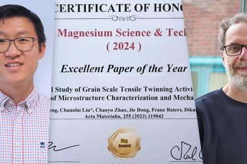 <span><span><span>Chuanlai Liu and Franz Roters win Best Paper Award</span></span></span>