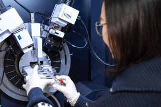 Person using a scientific device